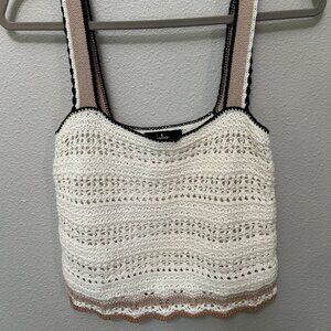 Lulus Crochet Knit Colorblock Crop Top S